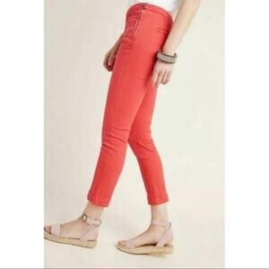 Anthropologie Pilcro Orange High Rise Denim Leggings Size 30